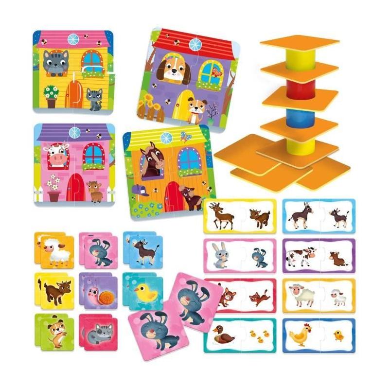 La Ferme 4 en 1 - Coffret éducatif pour bébé - Puzzle et associations