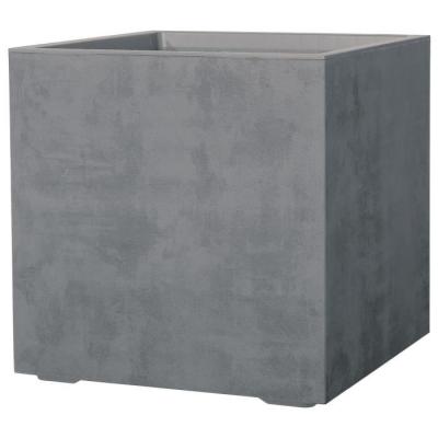 Pot de fleur Cube DEROMA - Millennium R - Ashgrey - Avec réserve d'eau - Roulettes 49 cm