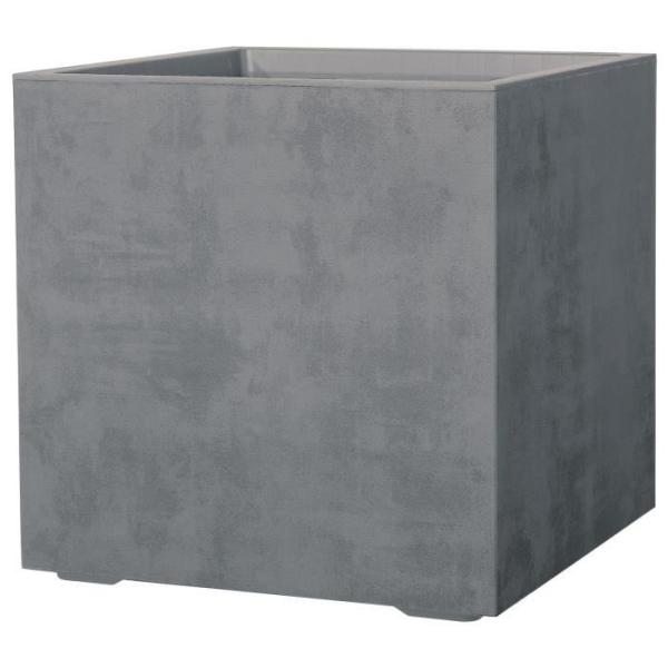 Pot de fleur Cube DEROMA - Millennium R - Ashgrey - A réserve d'eau - Roulettes 49 cm