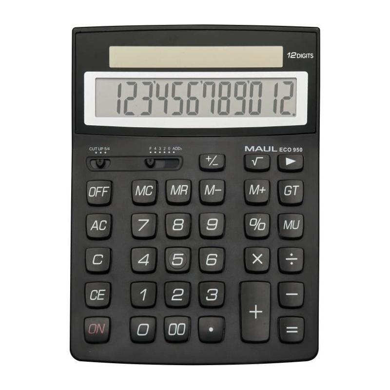 Calculatrice de bureau MAUL ECO 950 - 12 chiffres - Noir