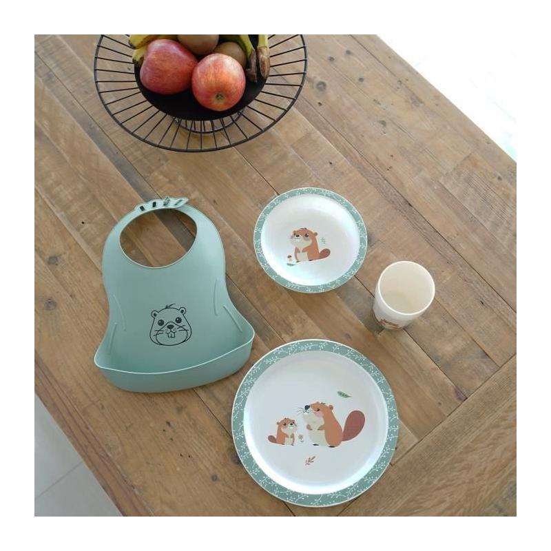 Ensemble repas micro-ondes THERMOBABY - Castor - Assiette, bol, gobelet