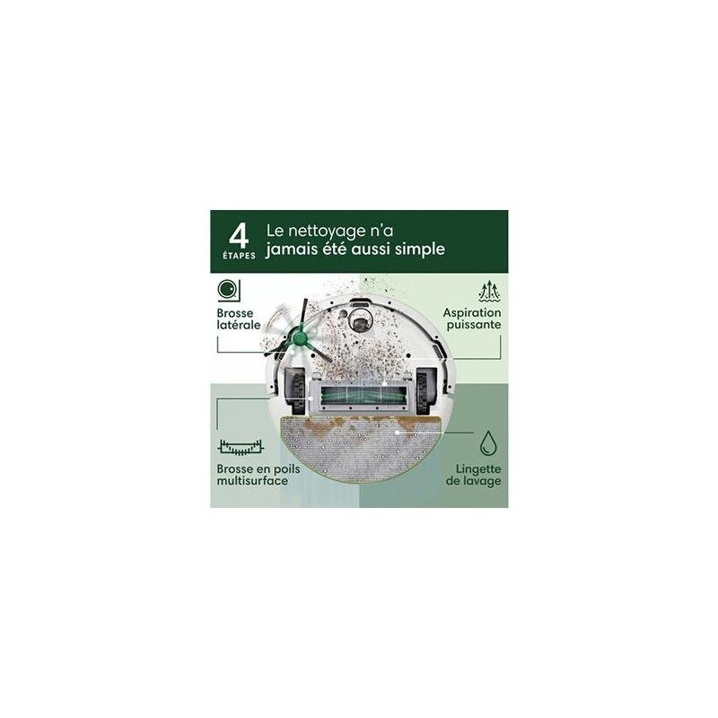 Aspirateur robot Irobot ROOMBA 105 - Aspiration et lavage - Blanc