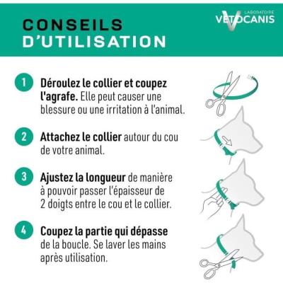 Collier répulsif puces tiques et moustiques pour chien - Lot de 2