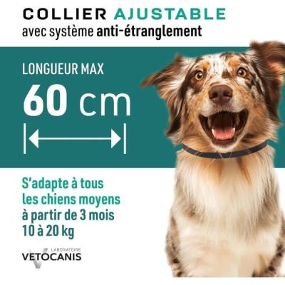 Collier répulsif puces tiques et moustiques pour chien - Lot de 2