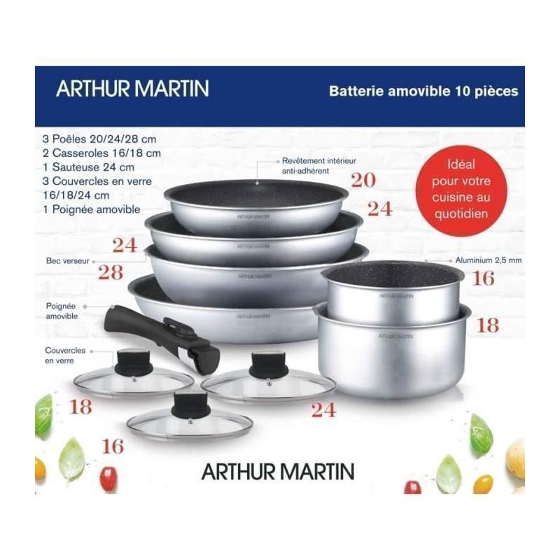 Ensemble de cuisine Arthur Martin AM167S 10 pièces - Pratique et élégant!