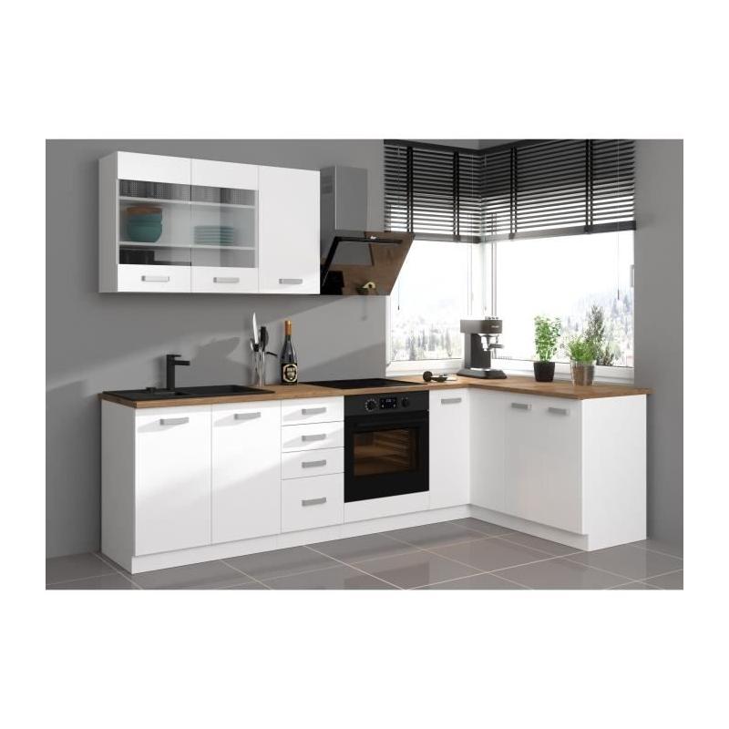 Meuble haut 2 portes battantes ATLAS - Blanc - L80 x P31 x H72