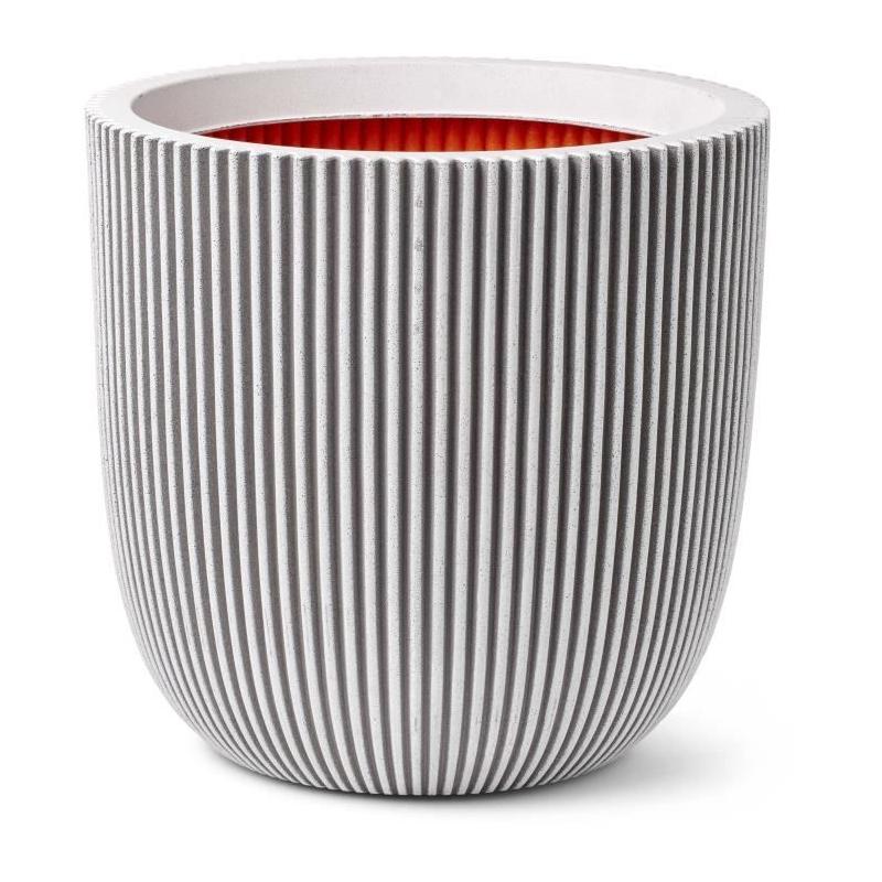 Pot de fleur élégant - CAPI EUROPE - GROOVE NL - 35 x 34 cm - Ivoire