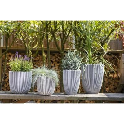 Pot de fleur élégant - CAPI EUROPE - GROOVE NL - 35 x 34 cm - Ivoire