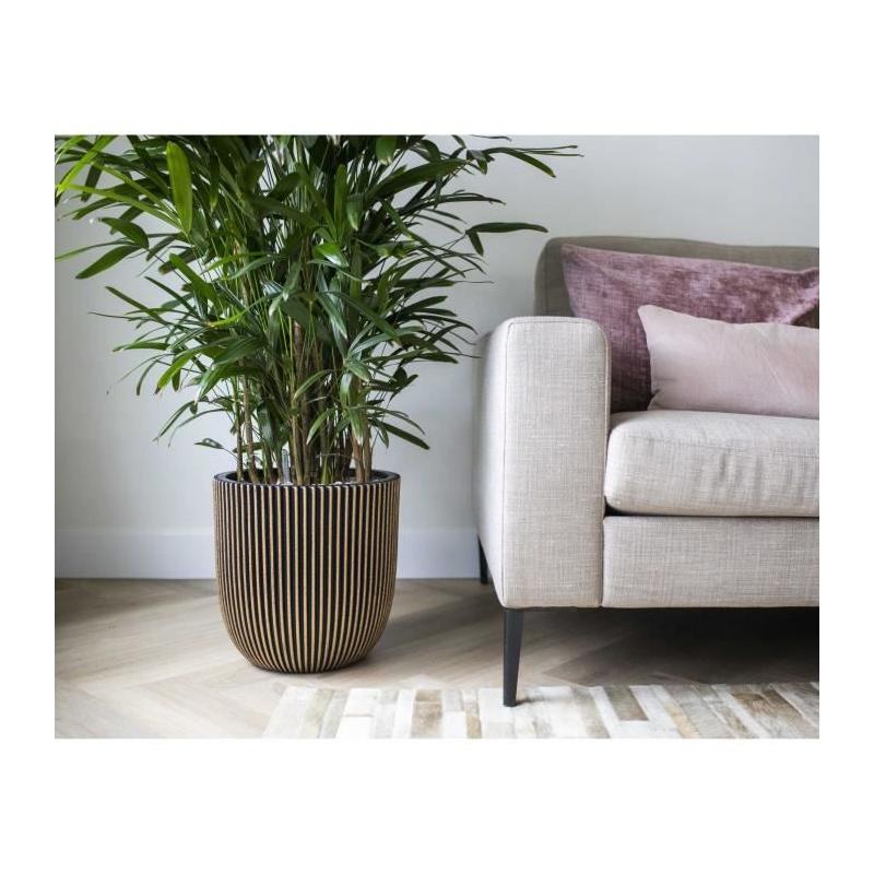 Pot de fleur boule CAPI EUROPE GROOVE NL 35 x 34 cm Noir/Or