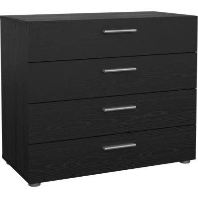 Commode PEPE 4 tiroirs Noir Frêne - Organisation élégante