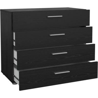 Commode PEPE 4 tiroirs Noir Frêne - Organisation élégante