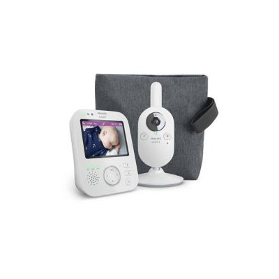 Babyphone Vidéo 300m - Écran 3,5' couleur zoom x2 - Berceuses - Veilleuse - Température