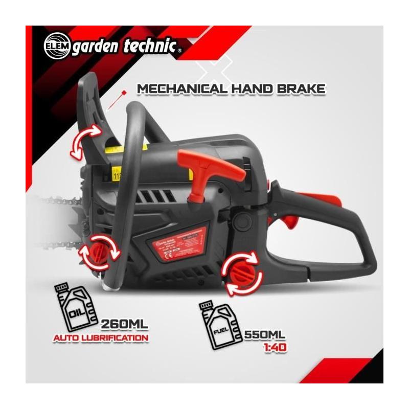 Tronçonneuse thermique ELEM TRT5845OR - Puissante 2400W, 51,5cm