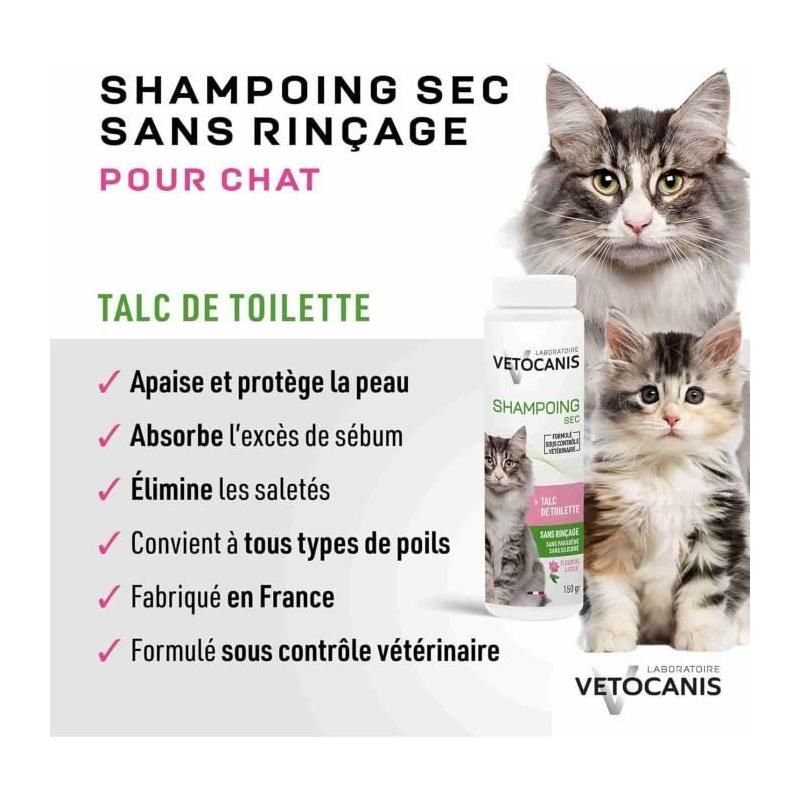 Shampoing sec VETOCANIS - 150gr pour Chat