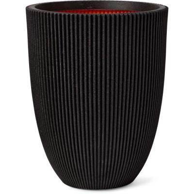 Cache-pot Capi Vase élégant Groove 46x58 cm Noir 445497