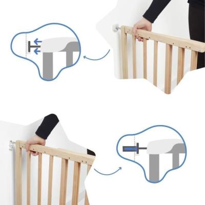 Barrière de Sécurité Déco Pop : Extensible 63-106cm, Bois Naturel