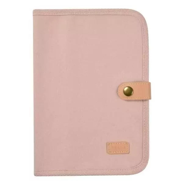 BEABA, Protege carnet de santé canvas rose poudré
