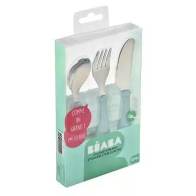 Set de 3 couverts inox airy green: l'essentiel pour les repas !