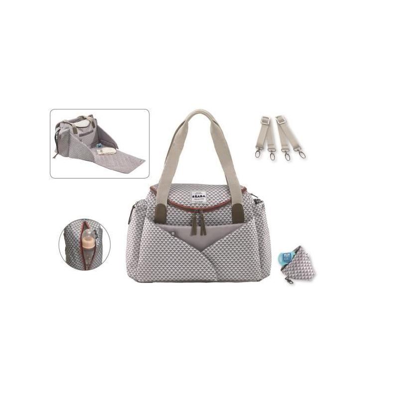 Sac à langer Sydney II BEABA - Modulable et spacieux - Gris Corail