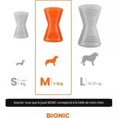 Jouet pour chien BIONIC Os Medium 12 cm - Caoutchouc ultra résistant