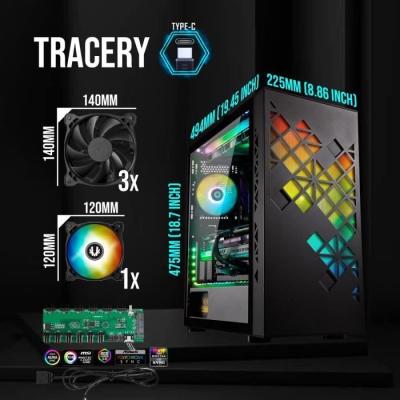 Boitier PC sans alimentation - BITFENIX Tracery ARGB (Noir) - Moyen tourE-ATX