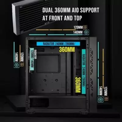 Boitier PC sans alimentation - BITFENIX Tracery ARGB (Noir) - Moyen tourE-ATX Boitier PC sans alimentation - BITFENIX Tracery ARGB (Noir) - Moyen tourE-ATX