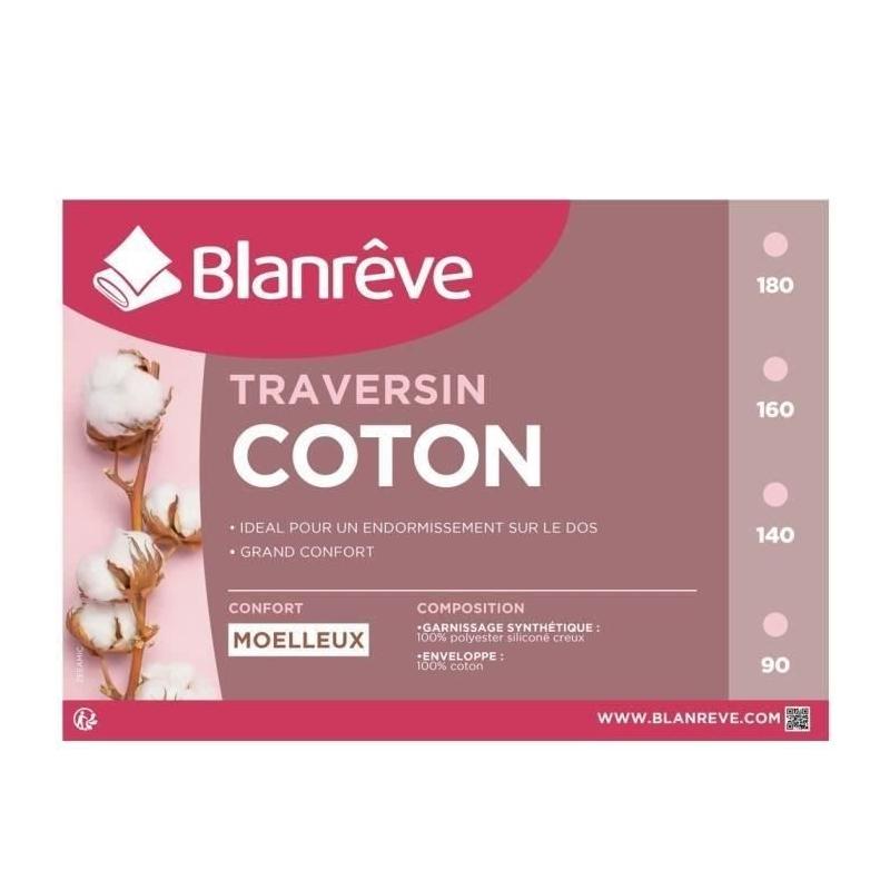 Traversin en coton BLANREVE - Douceur garantie!