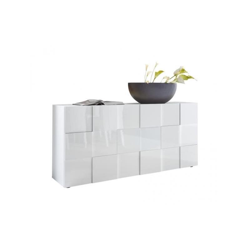 Buffet 3 portes 181 cm Blanc laqué brillant MILANO