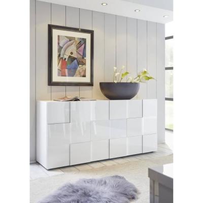 Buffet 3 portes 181 cm Blanc laqué brillant MILANO