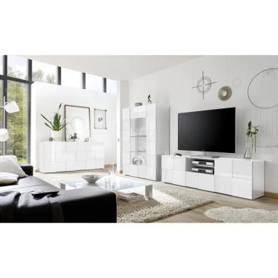 Buffet 3 portes 181 cm Blanc laqué brillant MILANO