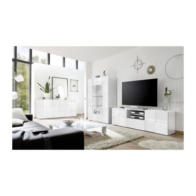 Buffet 3 portes 181 cm Blanc laqué brillant MILANO