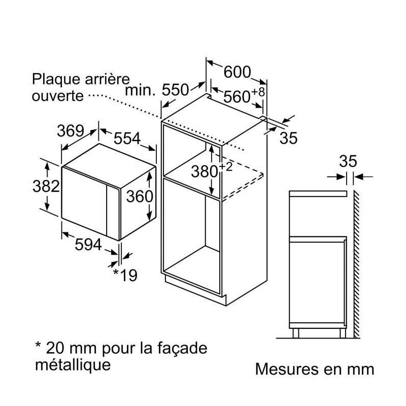 Micro-ondes Bosch Serie | 4 BFL553MS0 25L 900W Inox