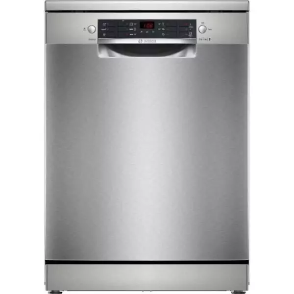 Lave-vaisselle pose libre BOSCH SMS26AI01F SER2 - 12 couverts - Induction - L60cm - 48 dB - Acier brossé anti-traces