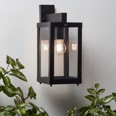 Applique extérieure GAIA noire métal/verre E27 1x60W - BRILLIANT