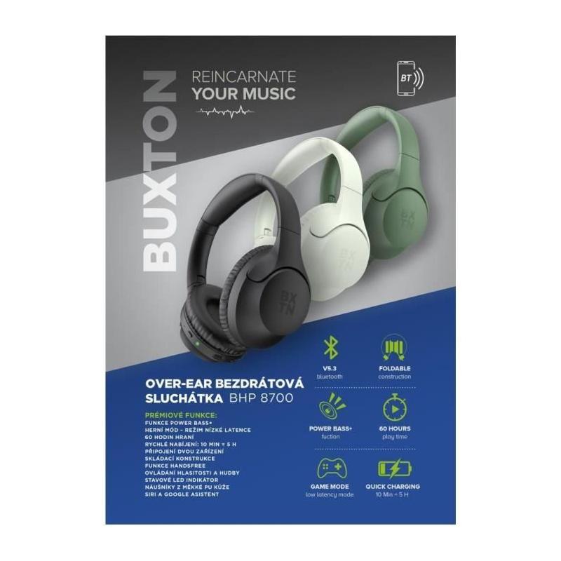 Casque sans fil Buxton BHP 8700 WHITE - Son immersif
