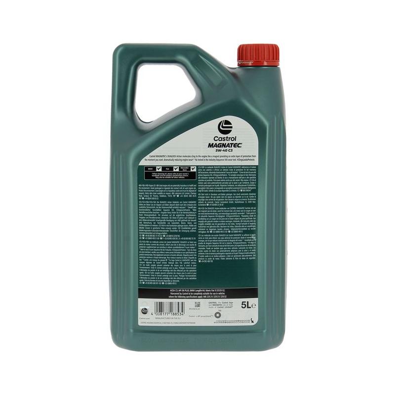 Huile moteur CASTROL Magnatec 5W-40 C3 5L - Performances exceptionnelles