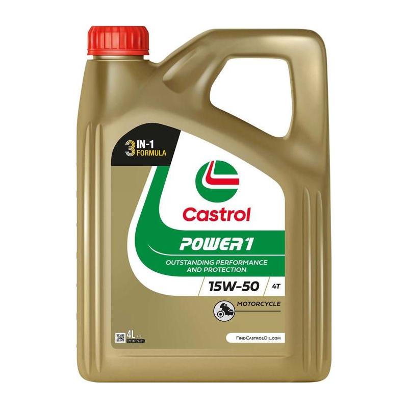 CASTROL Power 1 4T 15W-50 4L - Huile moteur performante