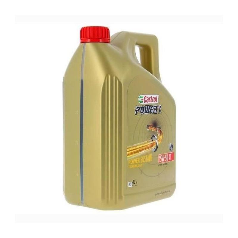 CASTROL Power 1 4T 15W-50 4L - Huile moteur performante