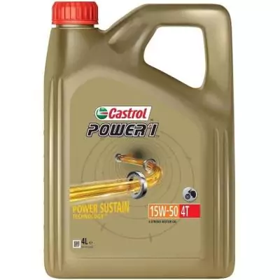 CASTROL Power 1 4T 15W-50 4L - Huile moteur performante