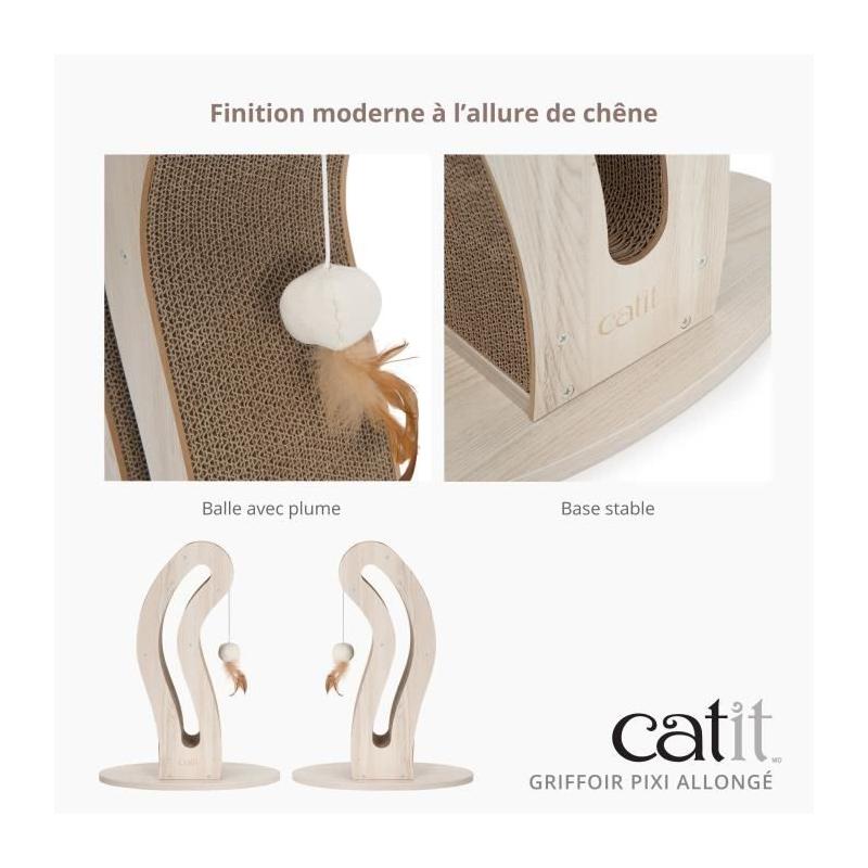 Griffoir pour chat CATIT - Pixi Queue de chat - Fun en bois naturel