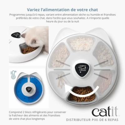 Distributeur de repas connecté pour chat - CATIT PIXI SMART - 6 x 170ml