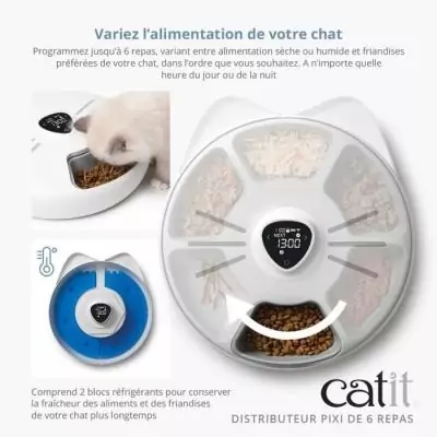 Distributeur de repas connecté pour chat - CATIT PIXI SMART - 6 x 170ml Distributeur de repas connecté pour chat - CATIT PIXI SMART - 6 x 170ml