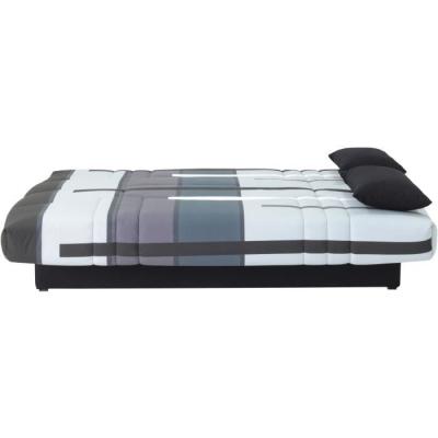 Canapé Clic Clac 3 places DREAM - Tissu 100% Coton - Imprimé Piste Gris