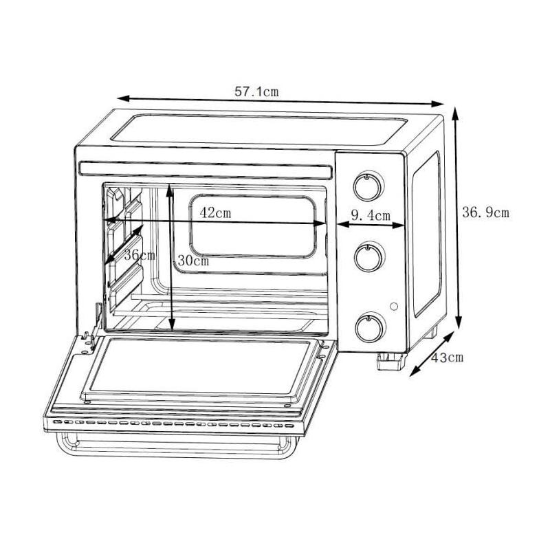 Minifour électrique 46L noir - Rotissoire et convection naturelle