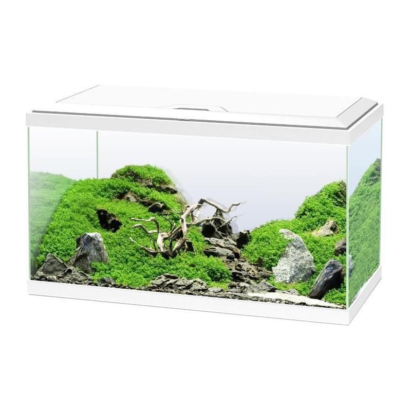 Aquarium 60L CIANO: Filtre, LED, Chauffage inclus - Blanc