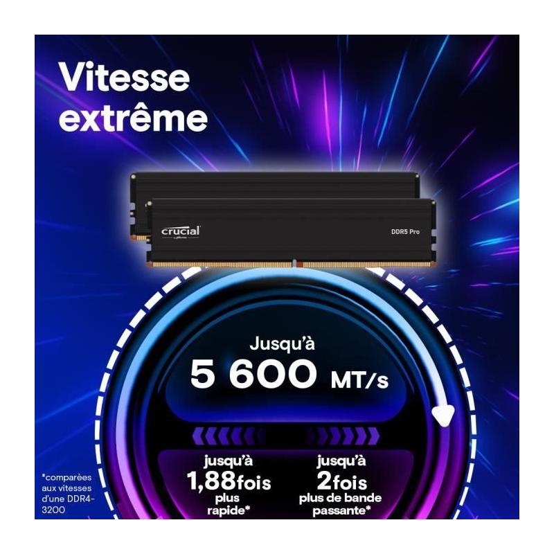 Boostez les performances de votre PC avec le Kit RAM CRUCIAL DDR5 PRO 48Go