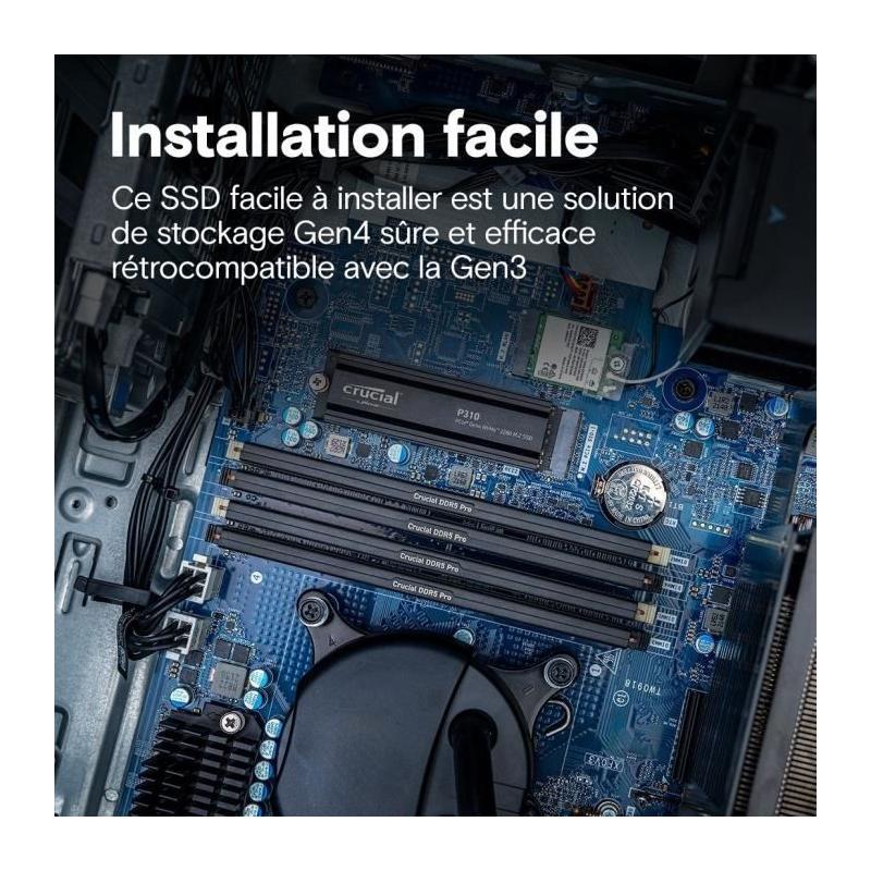 CRUCIAL P310 SSD Interne 2TB Gen4 NVMe M.2 - Rapide jusqu'à 7100 Mo/s