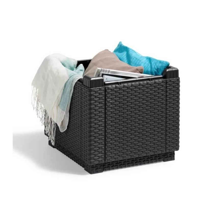 Pouf de jardin Cube Keter - Confort gris graphite