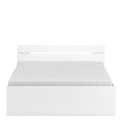 Lit adulte MICHIGAN 140x190 cm avec rangements - Blanc