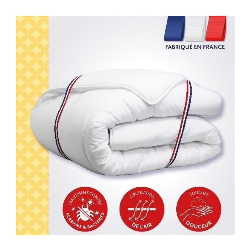 Couette tempérée anti-acariens 300g/m² Victoria 240x260 cm blanc
